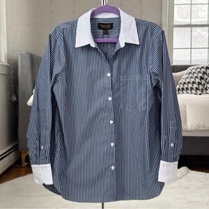 NWT Navy Contrast Button Down Polo Collared Shirt